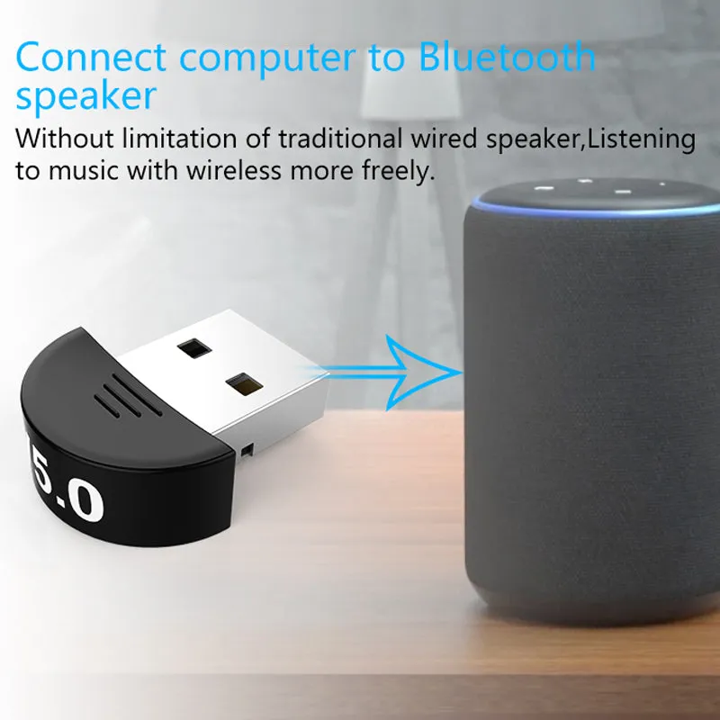 06M Mini USB Bluetooth 5.0 Audio Transmission Wireless Connection Adapter for Mouse Keyboard Speaker