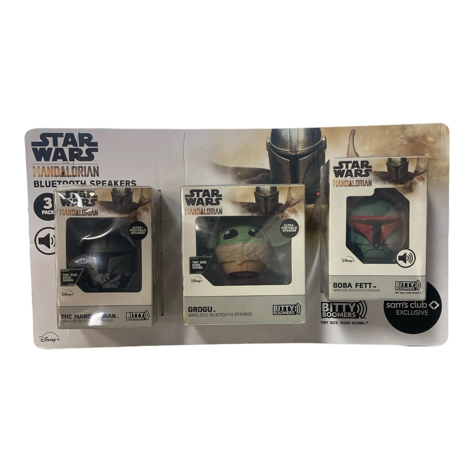 3 Pack STAR WARS Grogu Mandalorian Boba Fett - Bitty Boomers Bluetooth Speakers