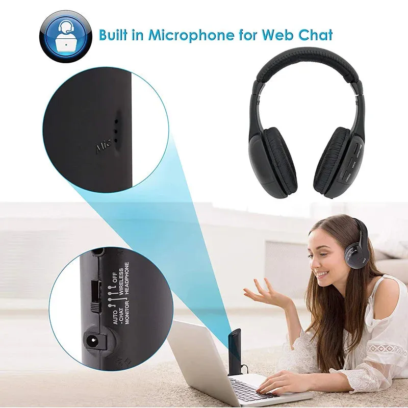 5-in-1 Wireless Headset for TV DVD PC