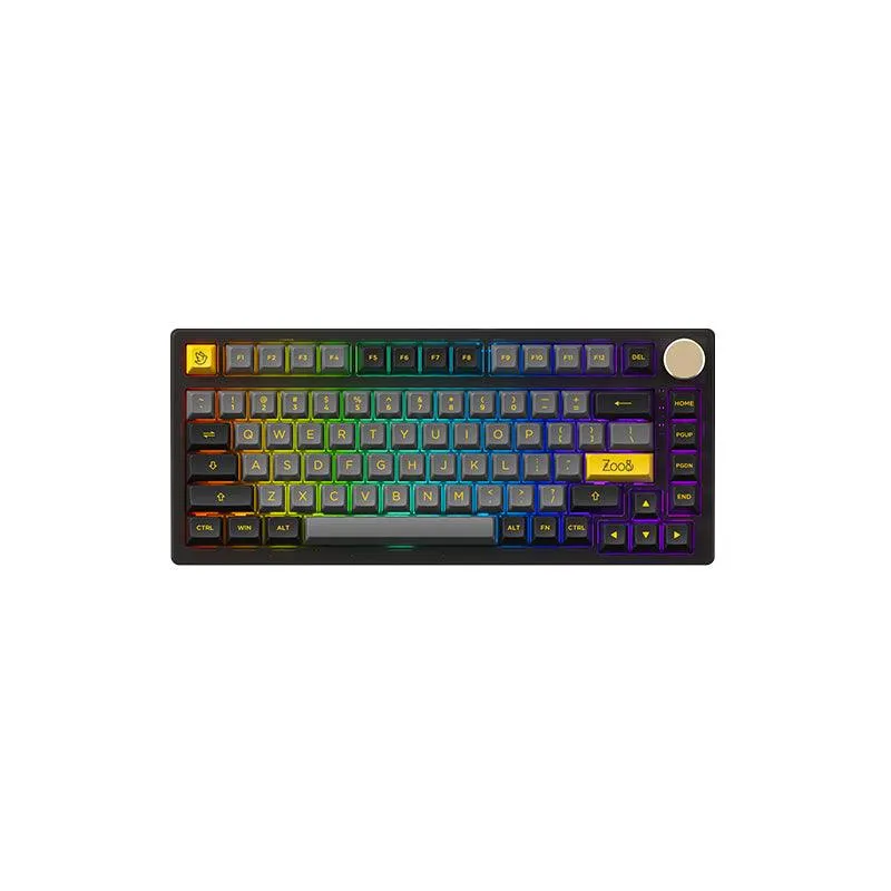 AKKO PC75B Plus V2 Black & Gold RGB Mechanical Keyboard (Akko CS Crystal Wine Red)