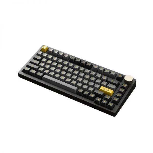 AKKO PC75B Plus V2 Black & Gold RGB Mechanical Keyboard (Akko CS Crystal Wine Red)