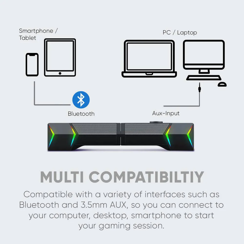 Armaggeddon X-Bar 2 Detachable Gaming Sound Bar Stereo SoundBar