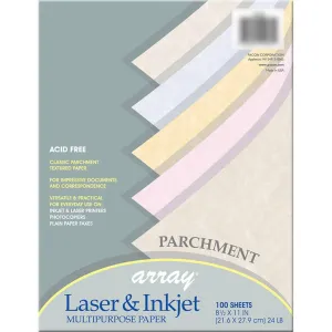 Array Laser & Inkjet 8.5in x 11in 100 Sheet Parchment Colors