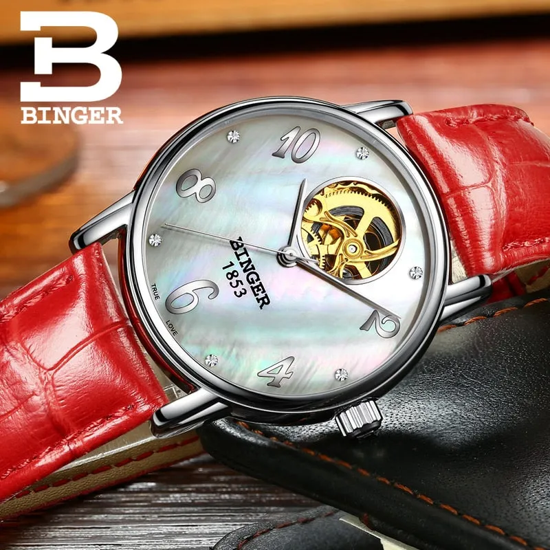 Binger Swiss Tourbillon Mechanical Women Watch B 553