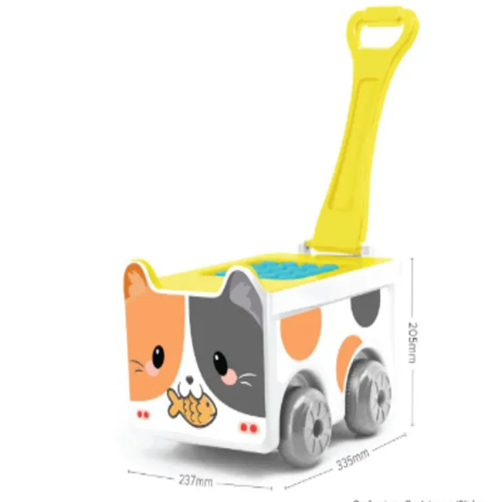 Cat Building Blocks In Trolley Container - 30 Pieces