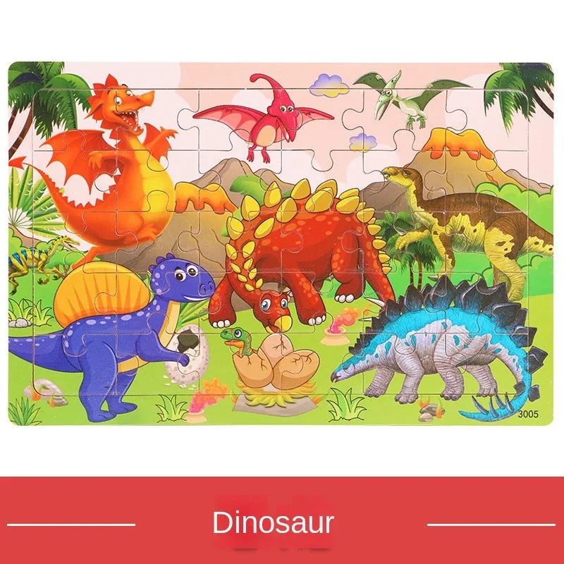 Dinosaur Wooden Jigsaw Puzzle Fun and Educational Animal Toy