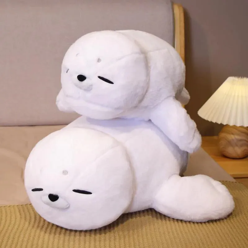 Fluffy Sleepy Kawaii Seal Stuffed Animals Plushies