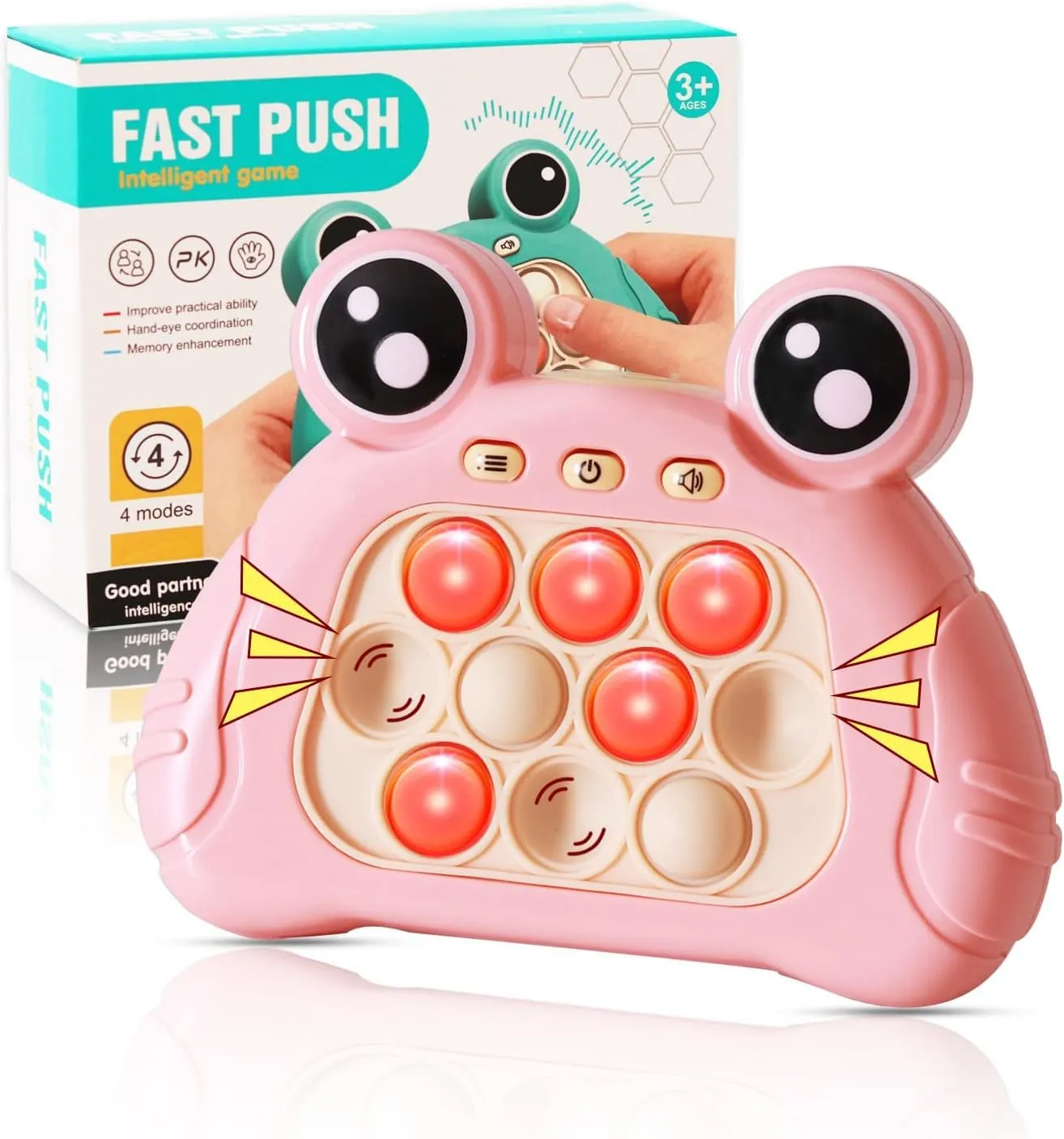 FunBlast Fast Push Intelligent Game – Pop Up Musical Toys for Kids, Sound Toys for Kids, Infant Toys, Children Activity Toys, Kids Toys, Electronic Toys for Kids, Birthday Gifts for Kids (Peach)