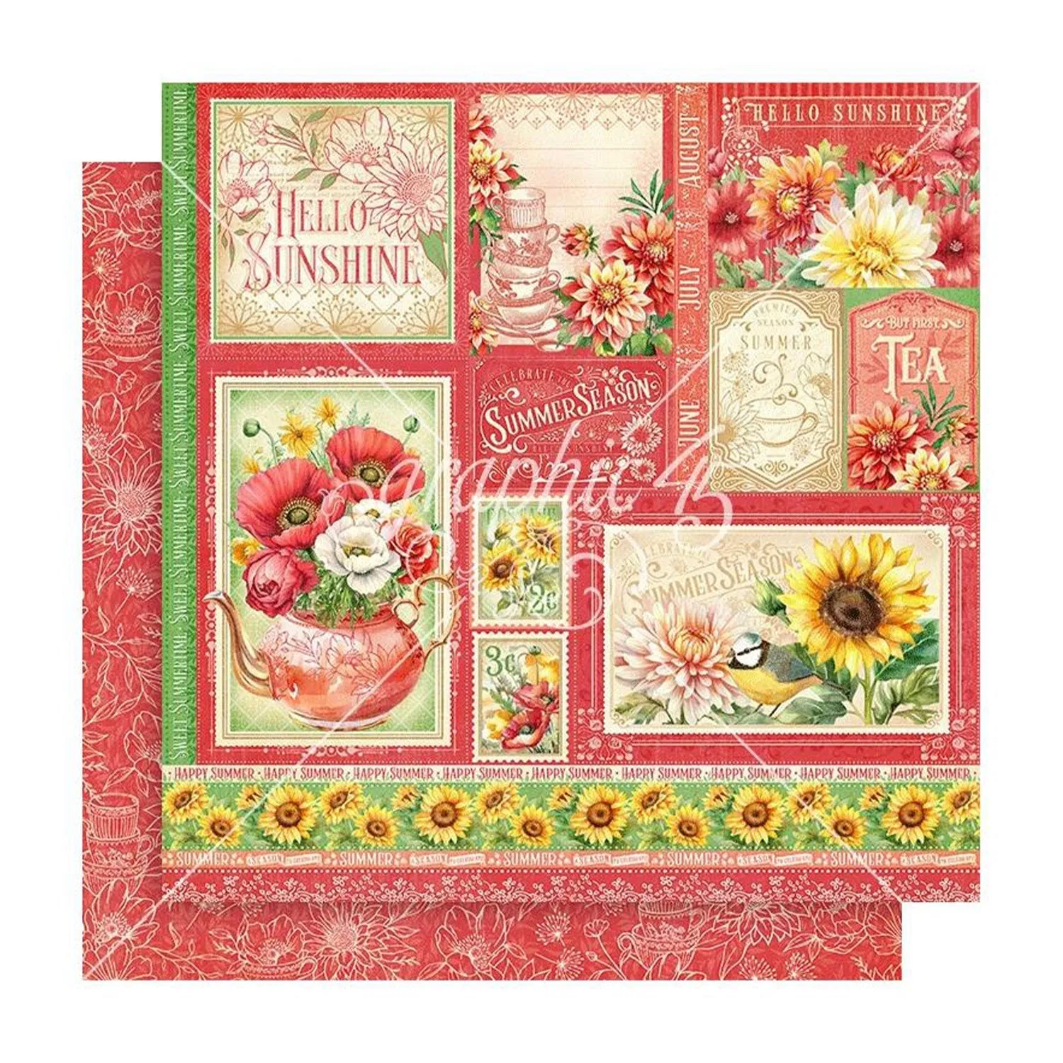 Graphic 45 Season To Celebrate Double-Sided Cardstock 12"x 12" - Summer Cut-Apart