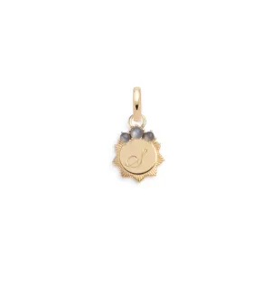 Grey Moonstone Engravable : Miniature Medallion with Oval Pushgate