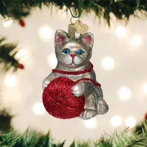 Grey Playful Kitten Ornament