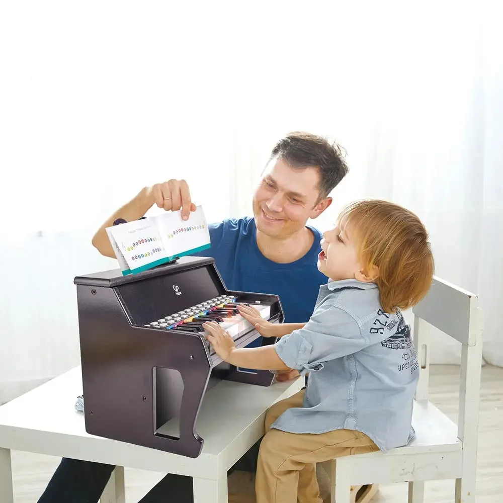 Hape Learn with Lights Black Piano with Stool