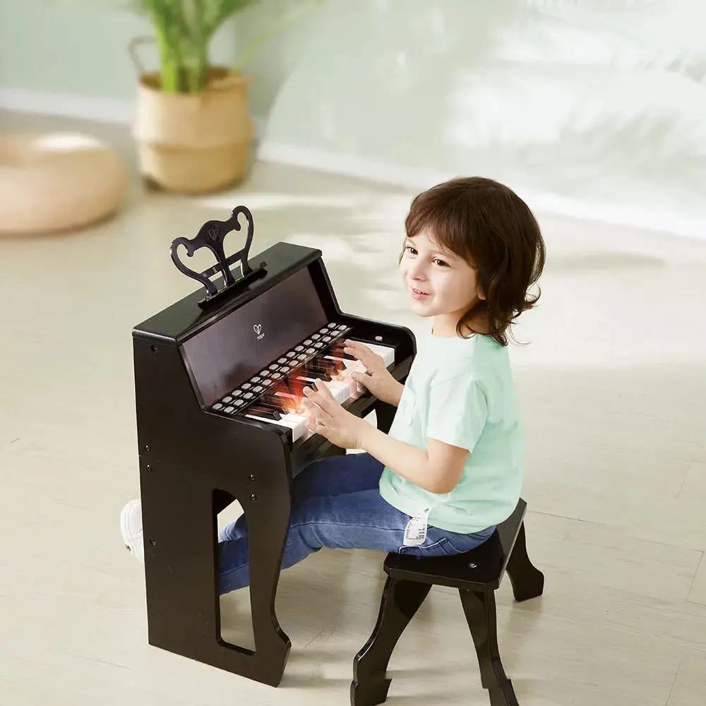 Hape Learn with Lights Black Piano with Stool