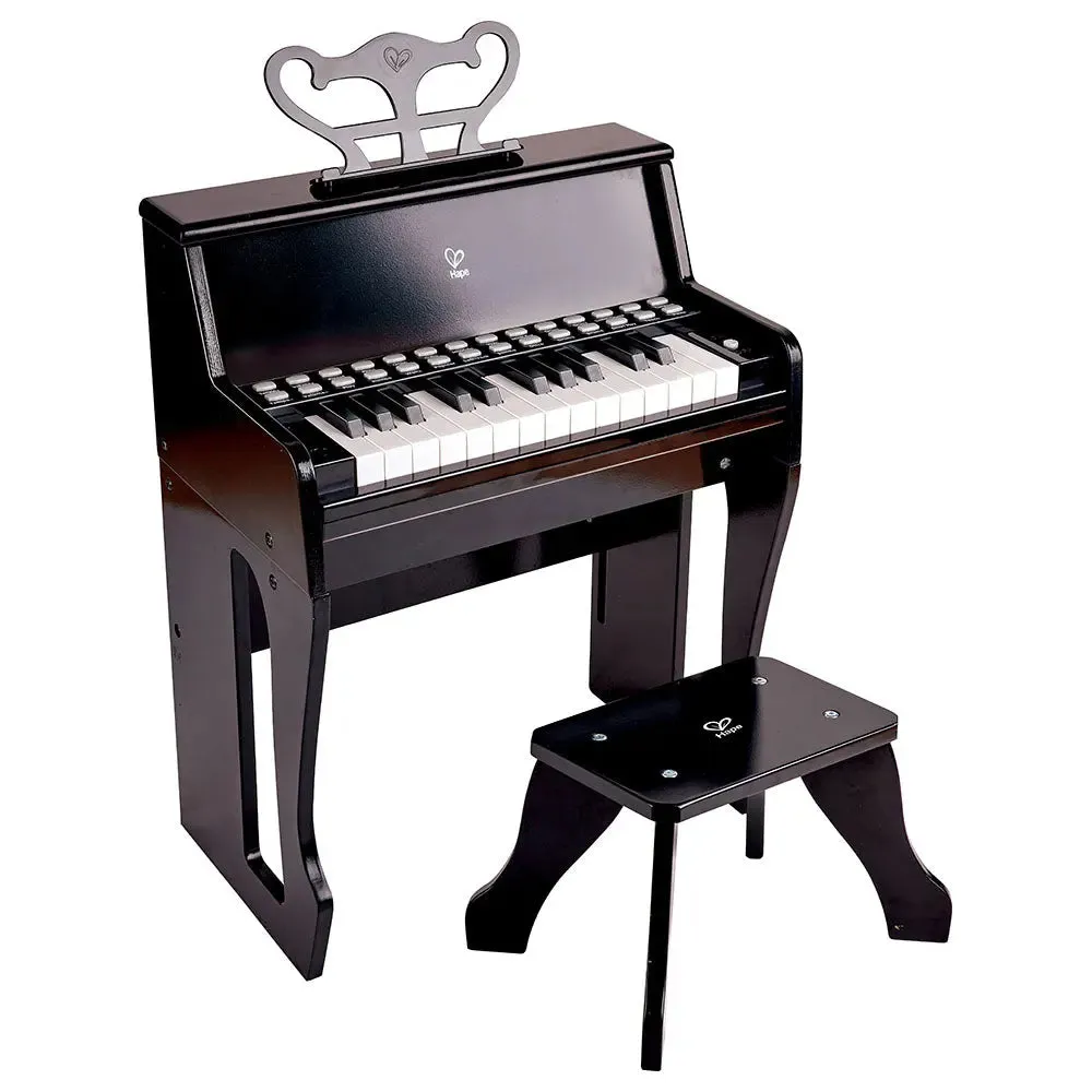 Hape Learn with Lights Black Piano with Stool