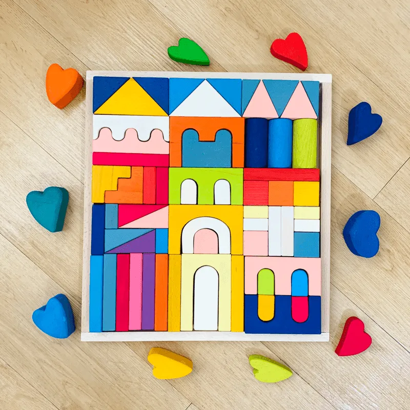 High Quality Wooden Castle Building Blocks