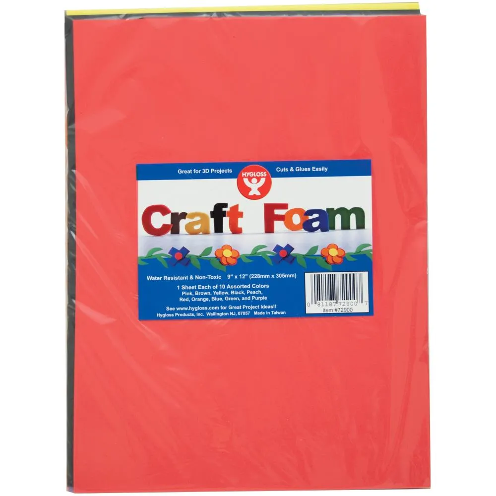 Hygloss Foam Sheets 9"X12" 10 pack