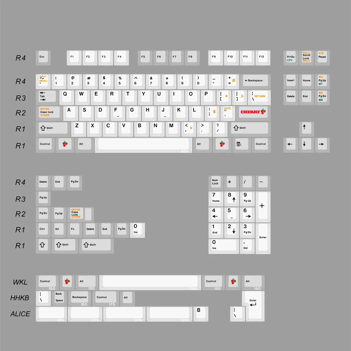 JC Studio Cherry Color Keycap Set Dye-Sub PBT