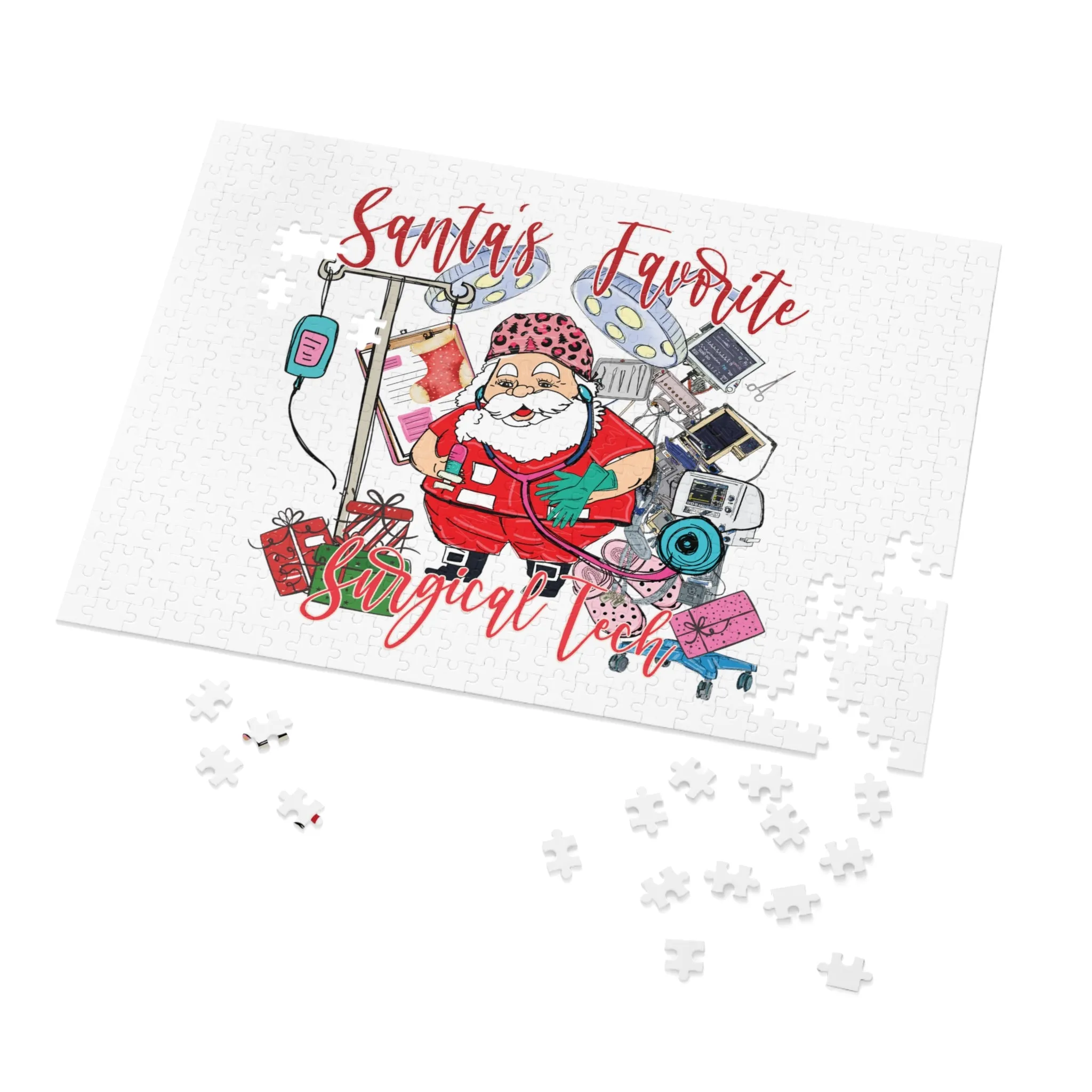 Jigsaw Puzzle, Santa's Favorite Surgical Tech, Personalised/Non-Personalised (30, 110, 252, 500,1000-Piece)