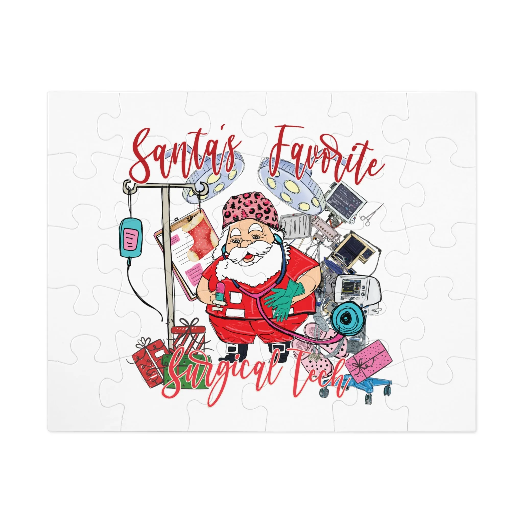 Jigsaw Puzzle, Santa's Favorite Surgical Tech, Personalised/Non-Personalised (30, 110, 252, 500,1000-Piece)