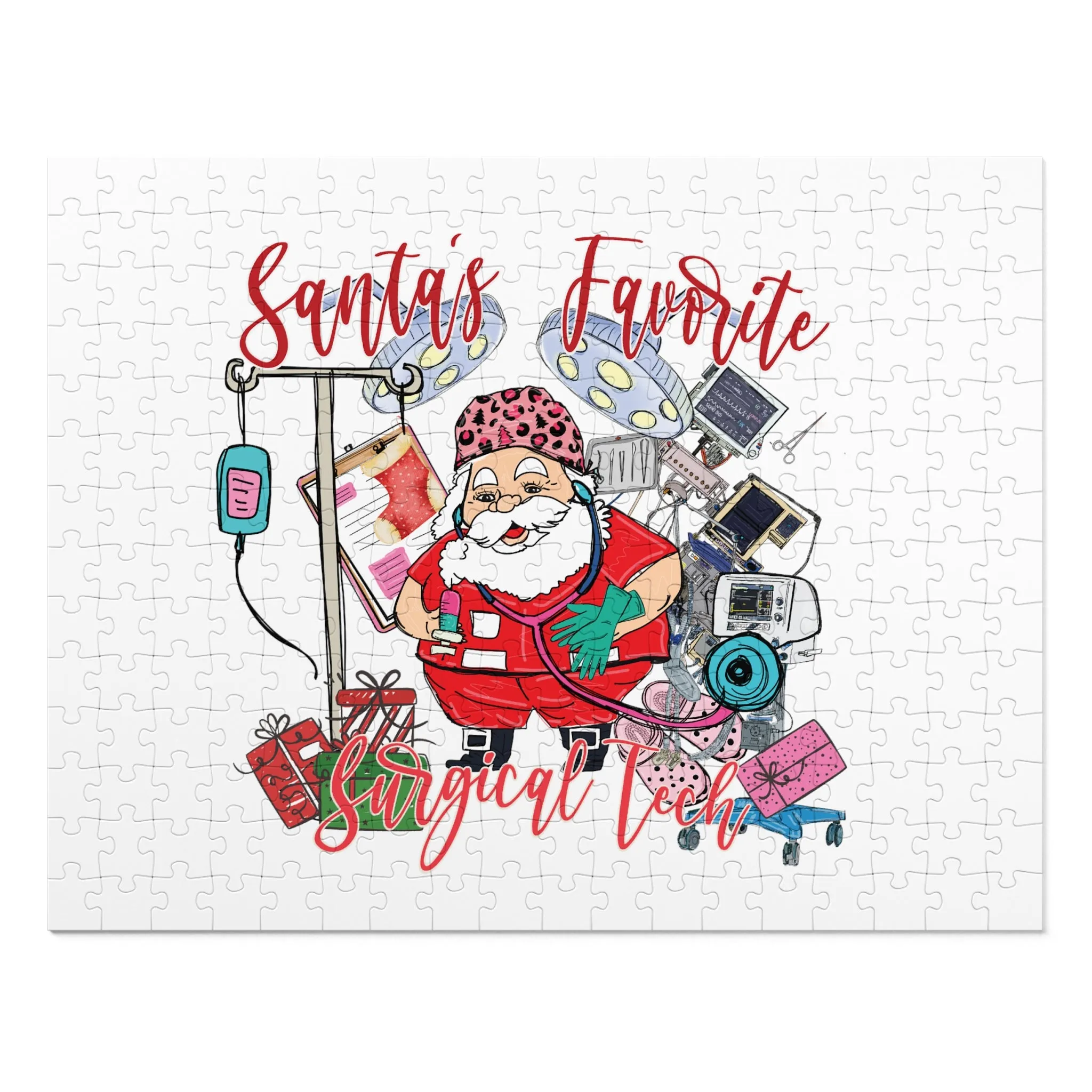 Jigsaw Puzzle, Santa's Favorite Surgical Tech, Personalised/Non-Personalised (30, 110, 252, 500,1000-Piece)