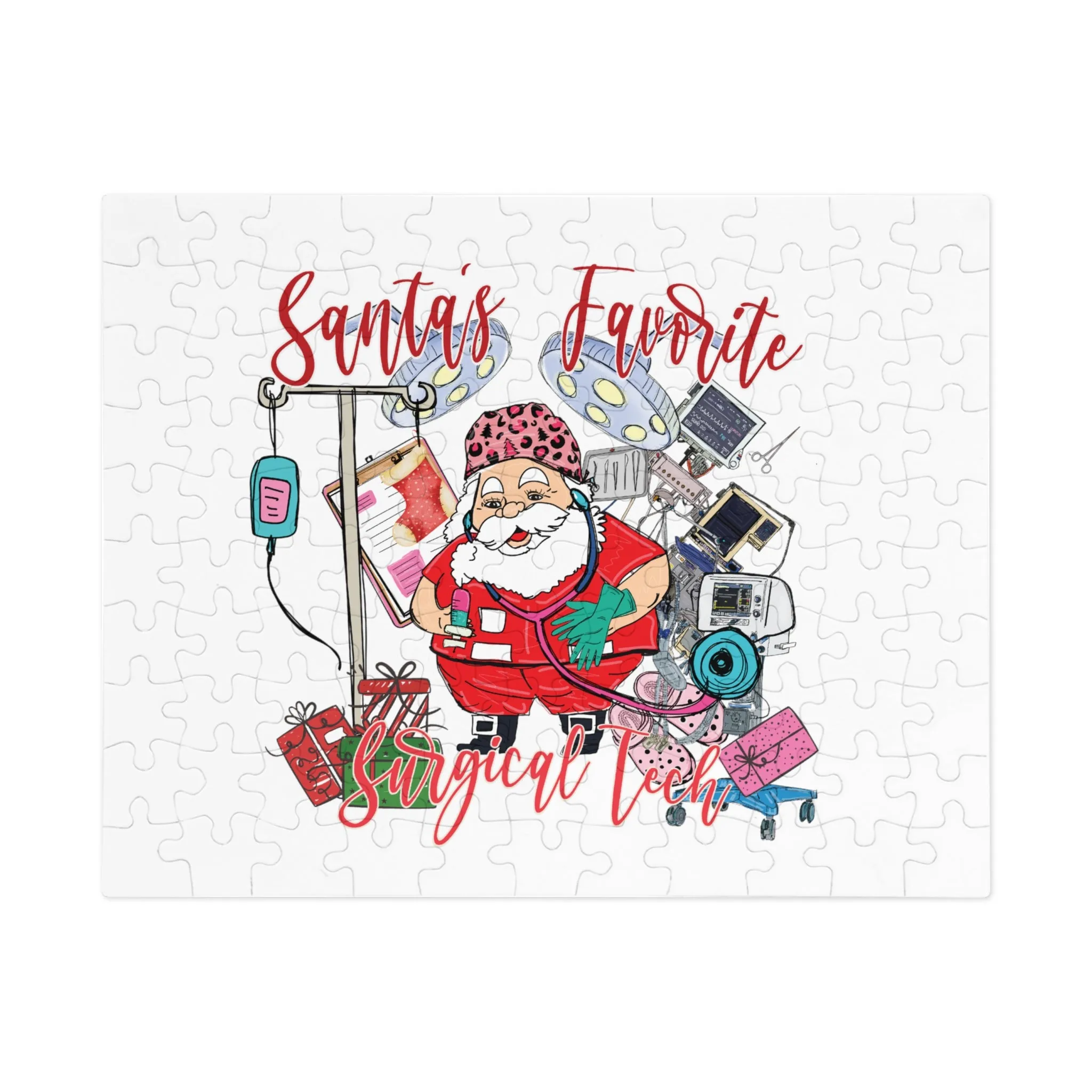 Jigsaw Puzzle, Santa's Favorite Surgical Tech, Personalised/Non-Personalised (30, 110, 252, 500,1000-Piece)