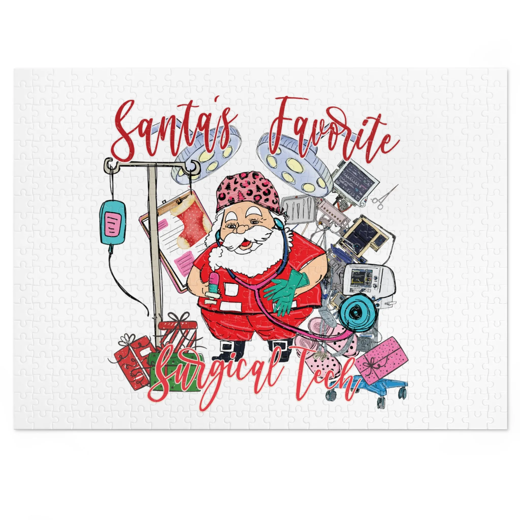 Jigsaw Puzzle, Santa's Favorite Surgical Tech, Personalised/Non-Personalised (30, 110, 252, 500,1000-Piece)