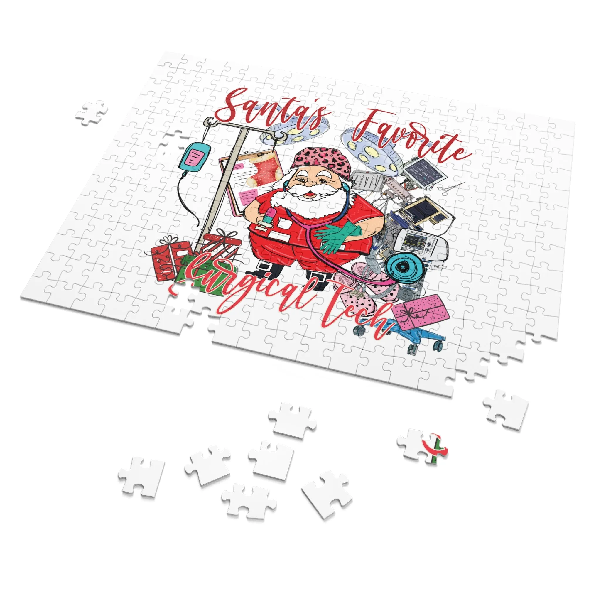 Jigsaw Puzzle, Santa's Favorite Surgical Tech, Personalised/Non-Personalised (30, 110, 252, 500,1000-Piece)