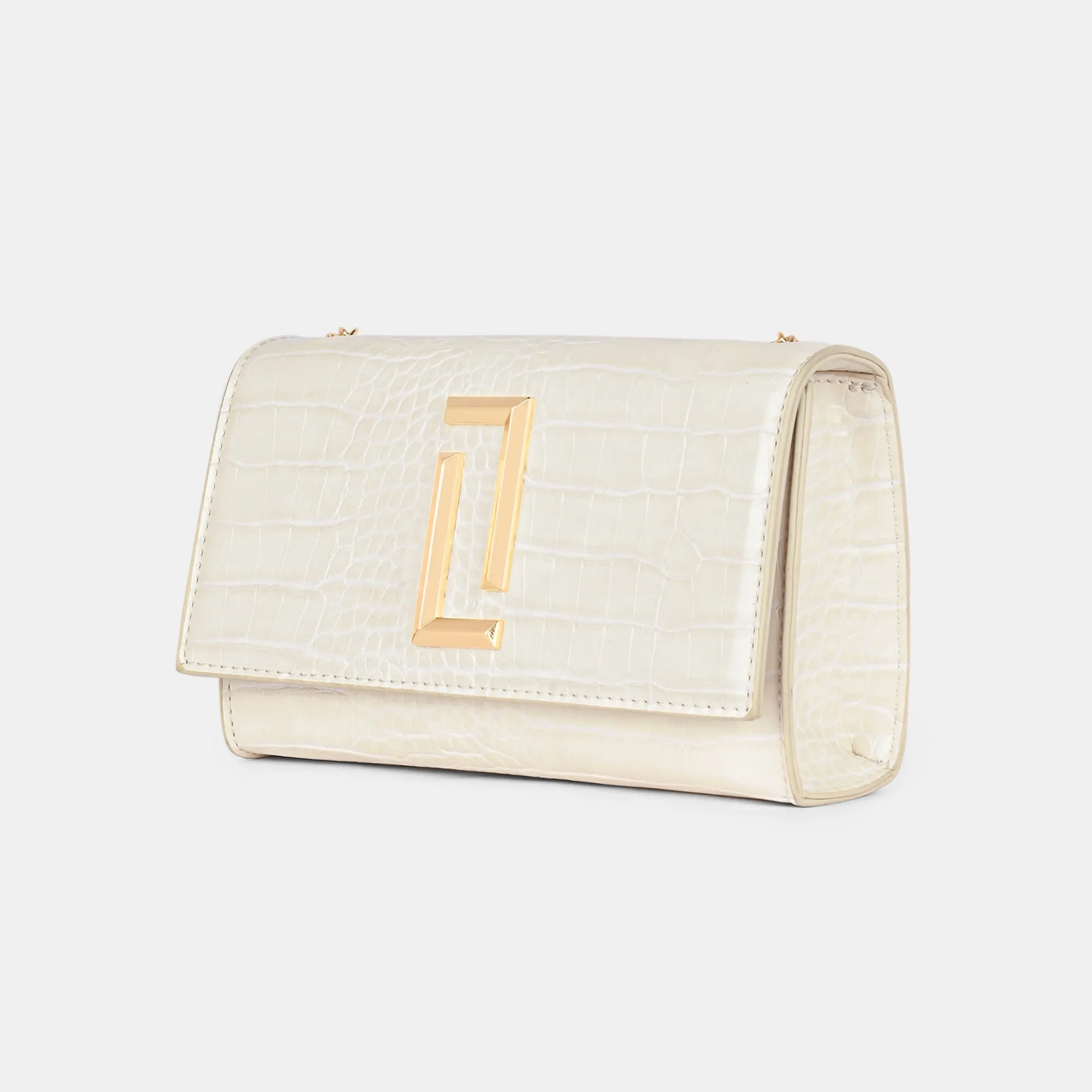 Lavie Luxe Crocflap Off White Small Women's Sling