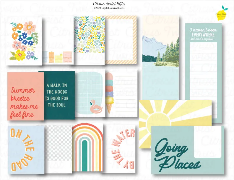 Life Crafted - GOING PLACES - Digital Journal Cards - July 2023