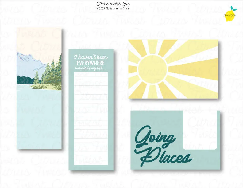 Life Crafted - GOING PLACES - Digital Journal Cards - July 2023