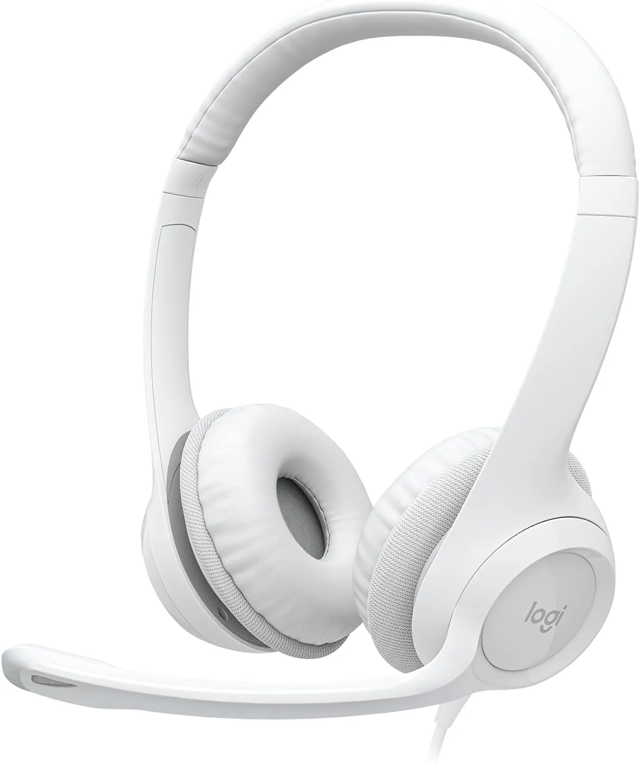 Logitech H390 Wired Headset for Pc/Laptop, Stereo Headphones with Noise Cancelling Microphone, USB-A, In-Line Controls for Video Meetings, Music, Gaming and beyond - off White