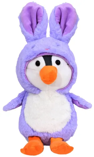 Mirada Cute Purple Penguin Soft Toy for Girls/Kids | Bunny/Rabbit Huggable Hoodie Penguin Soft Toy | Stuffed Plush Animal | - 23cm