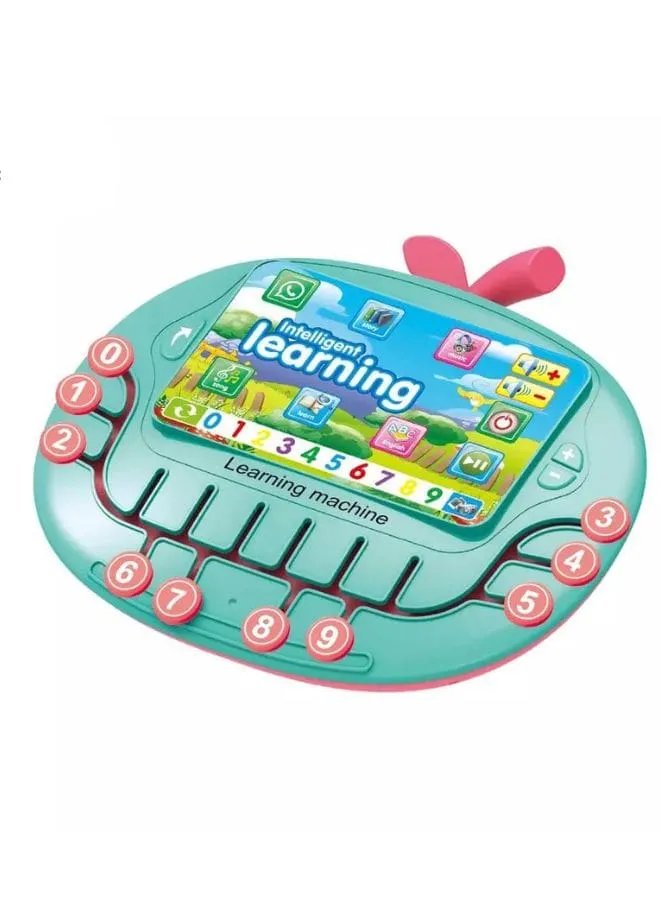 Multifunctional Tablet Learning Machine, Interactive Educational Toy with Letters, Numbers, Music, Story Telling, and more, Modern math learning machine toy apple shape for Toddlers