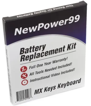 MX Keys Keyboard Battery Replacement Kit with Tools, Video Instructions and Extended Life Battery