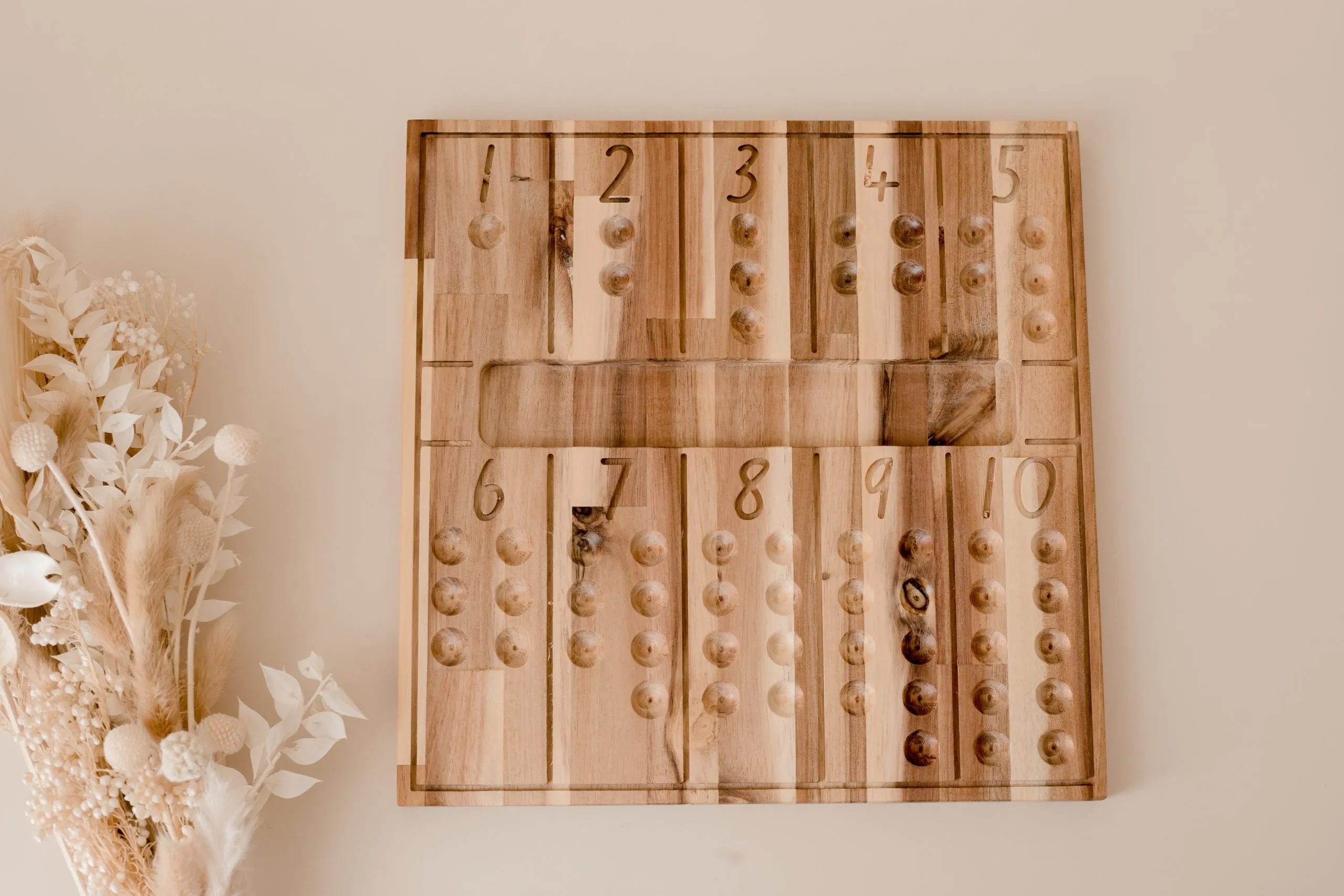 Natural Wooden Counting Board for Preschoolers