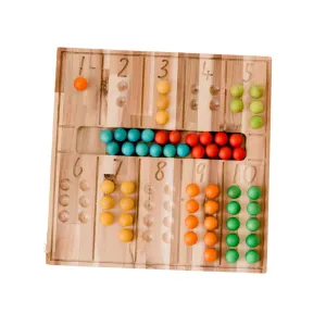 Natural Wooden Counting Board for Preschoolers