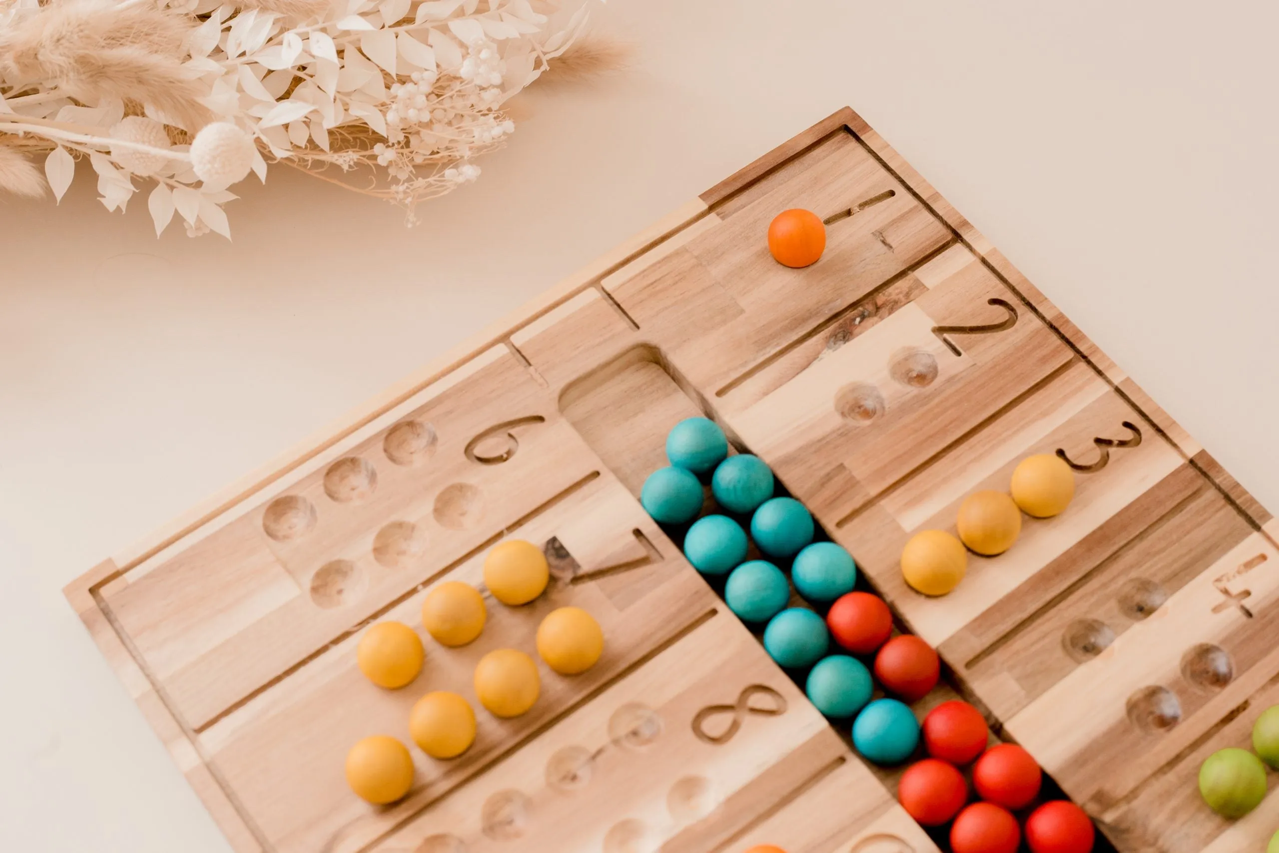 Natural Wooden Counting Board for Preschoolers