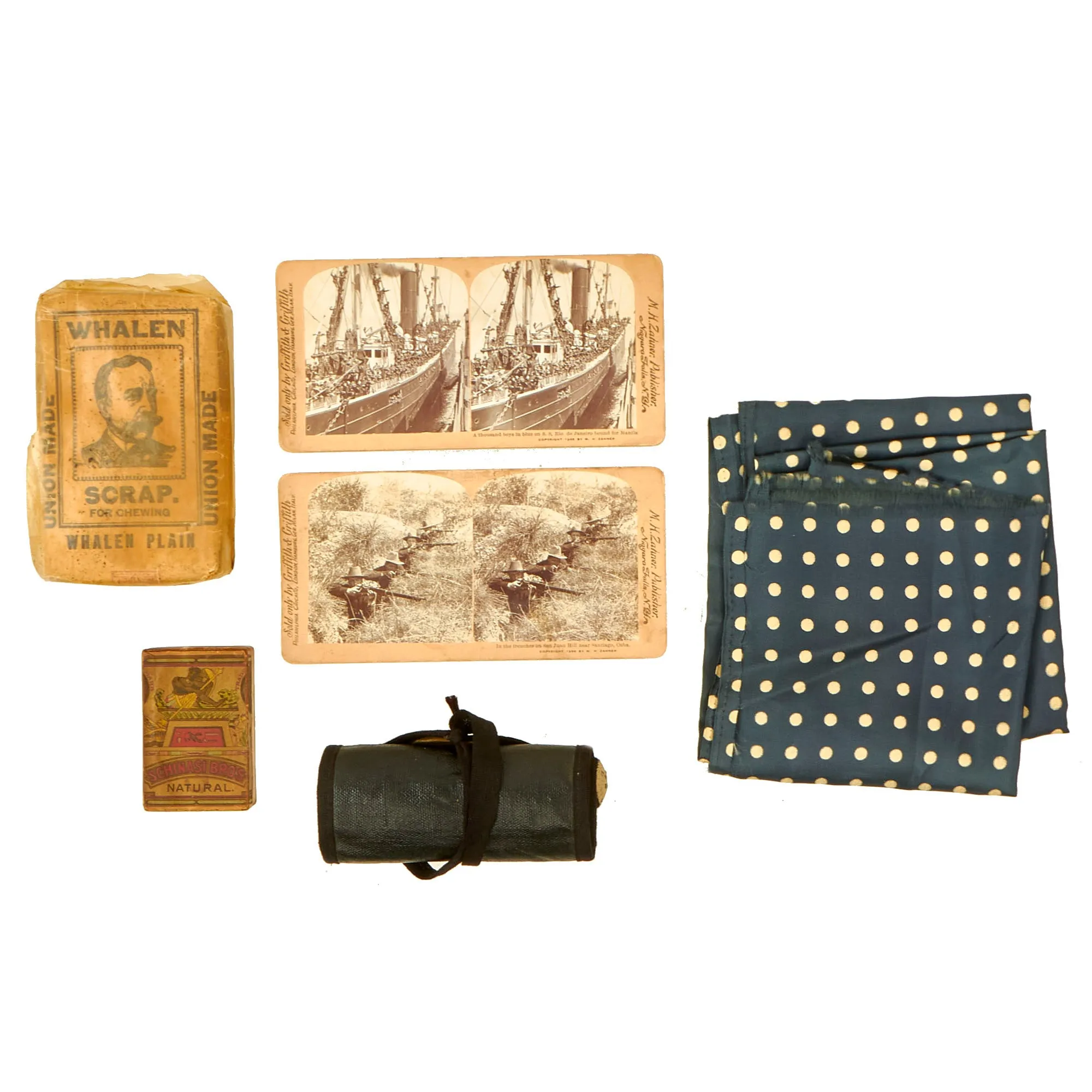 Original U.S. Spanish-American War Era US Soldiers’ Personal Kit Items Grouping With Tobacco and Photographs - 6 Items