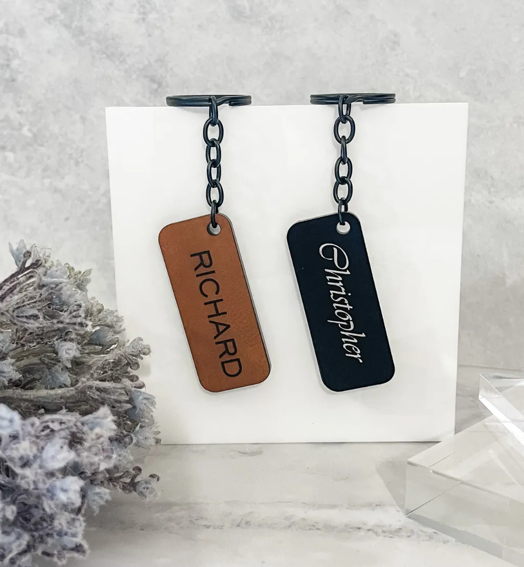 Personalised Leather Keyring