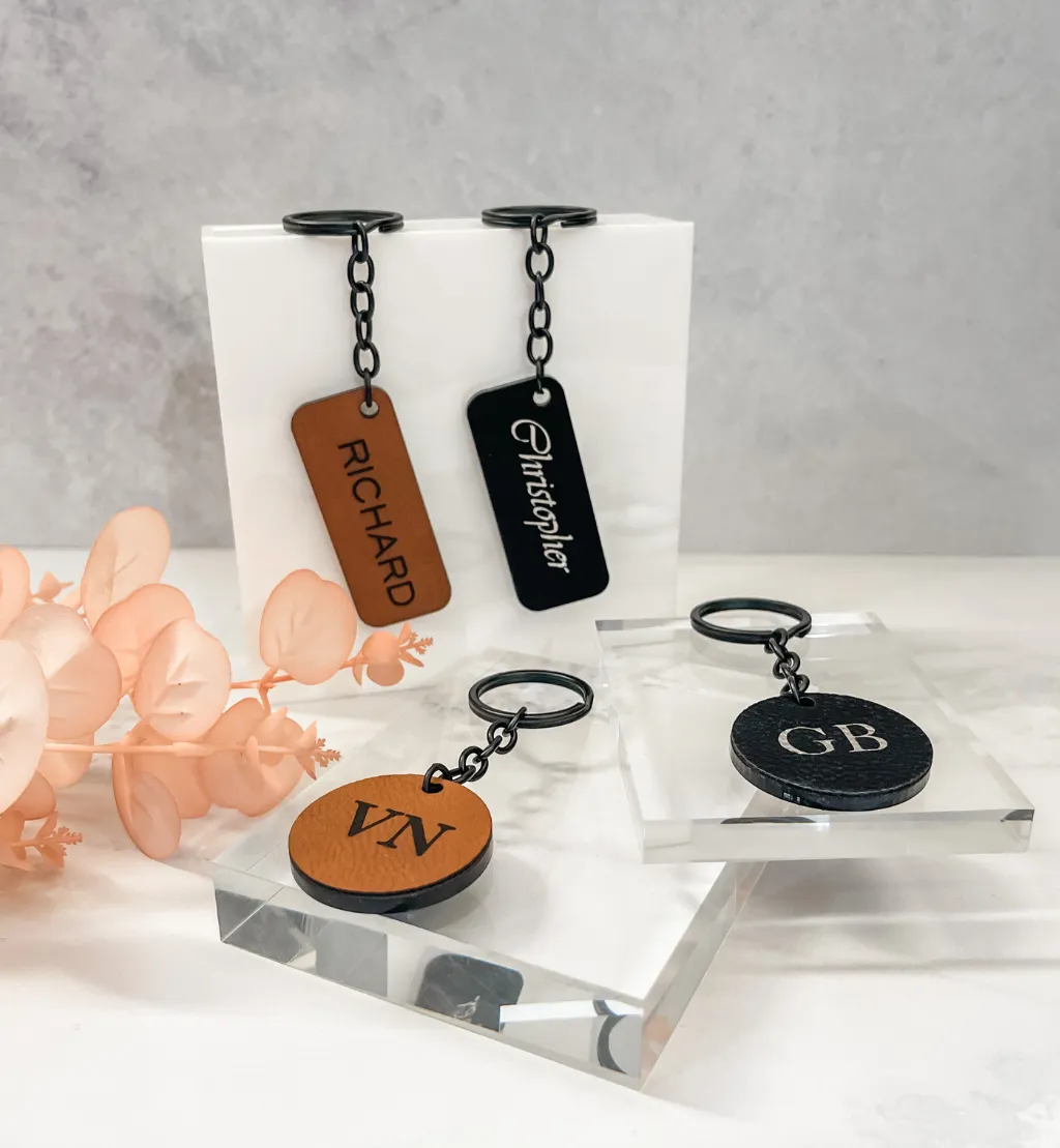 Personalised Leather Keyring