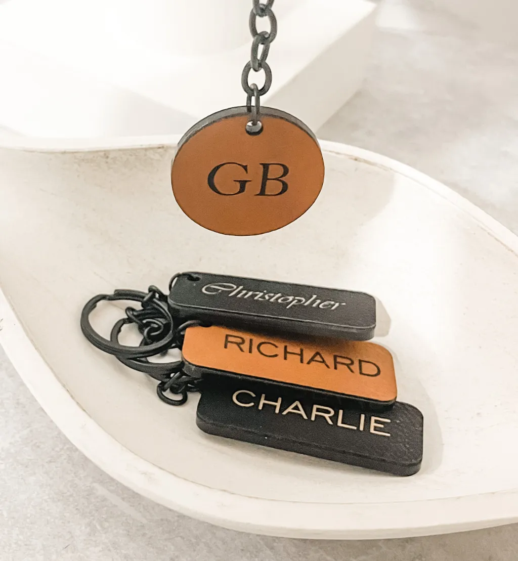 Personalised Leather Keyring