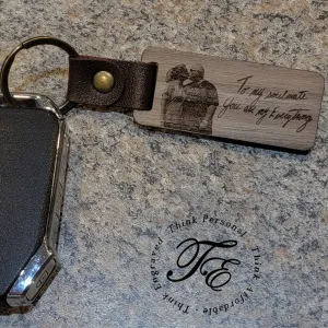 Personalized Photo and Engraved Handwriting Key chain