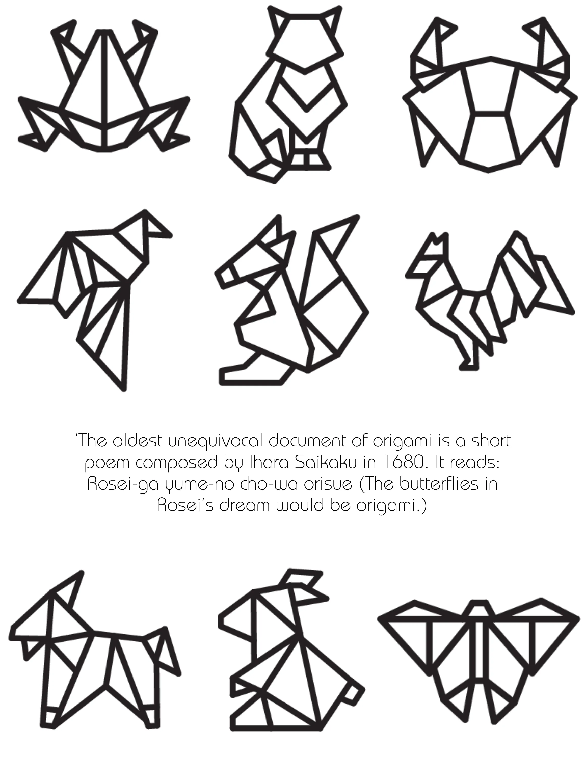 Printable (Digital) Folded Whimsy: Coloring the World of Origami Animal Wonders