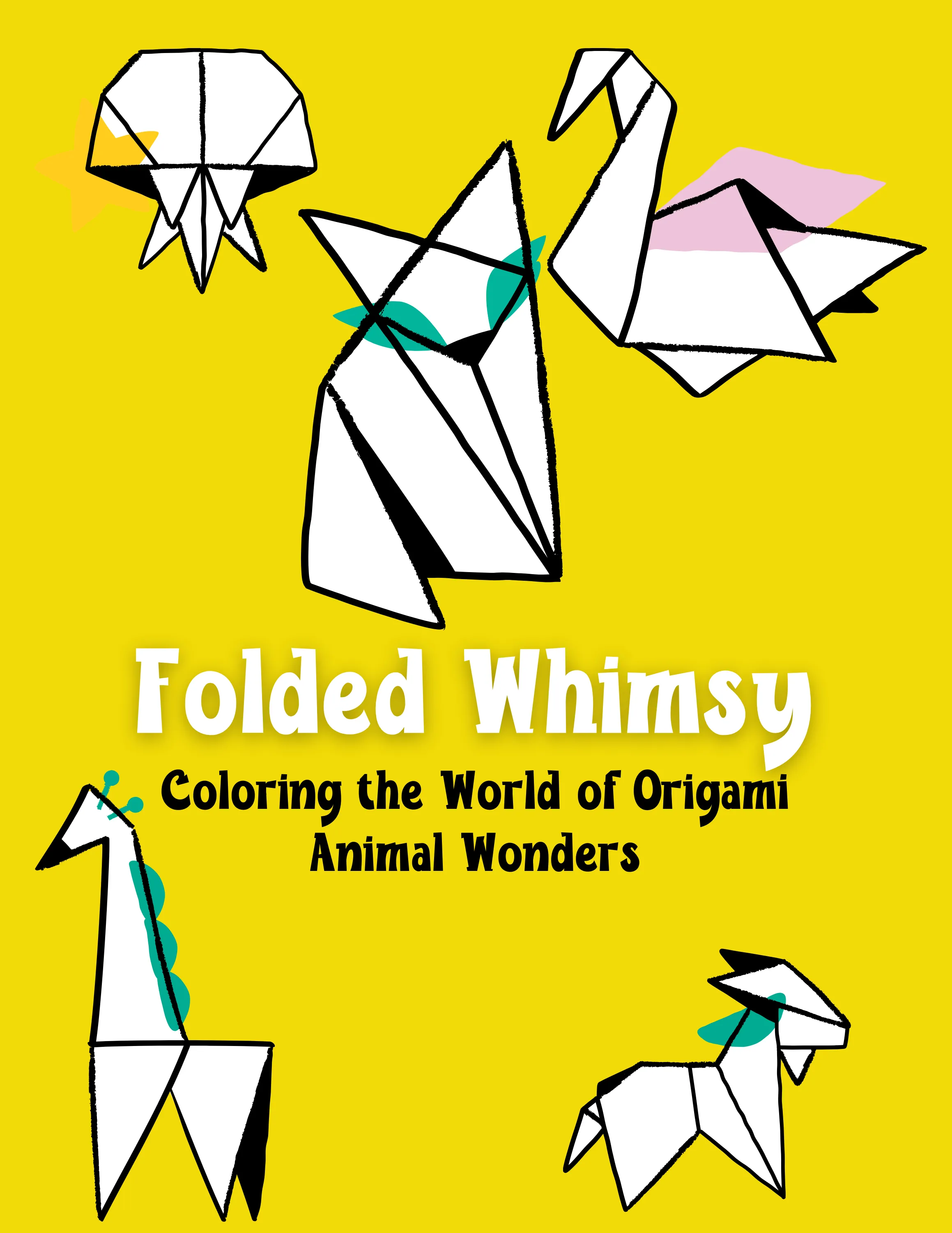 Printable (Digital) Folded Whimsy: Coloring the World of Origami Animal Wonders