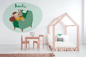 "Amelie and her bunny friend" wall sticker