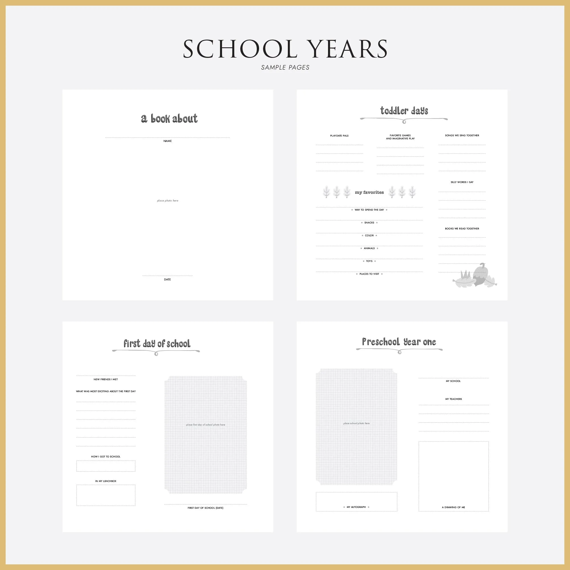 School Years Memory Album with Celery Cotton Cover