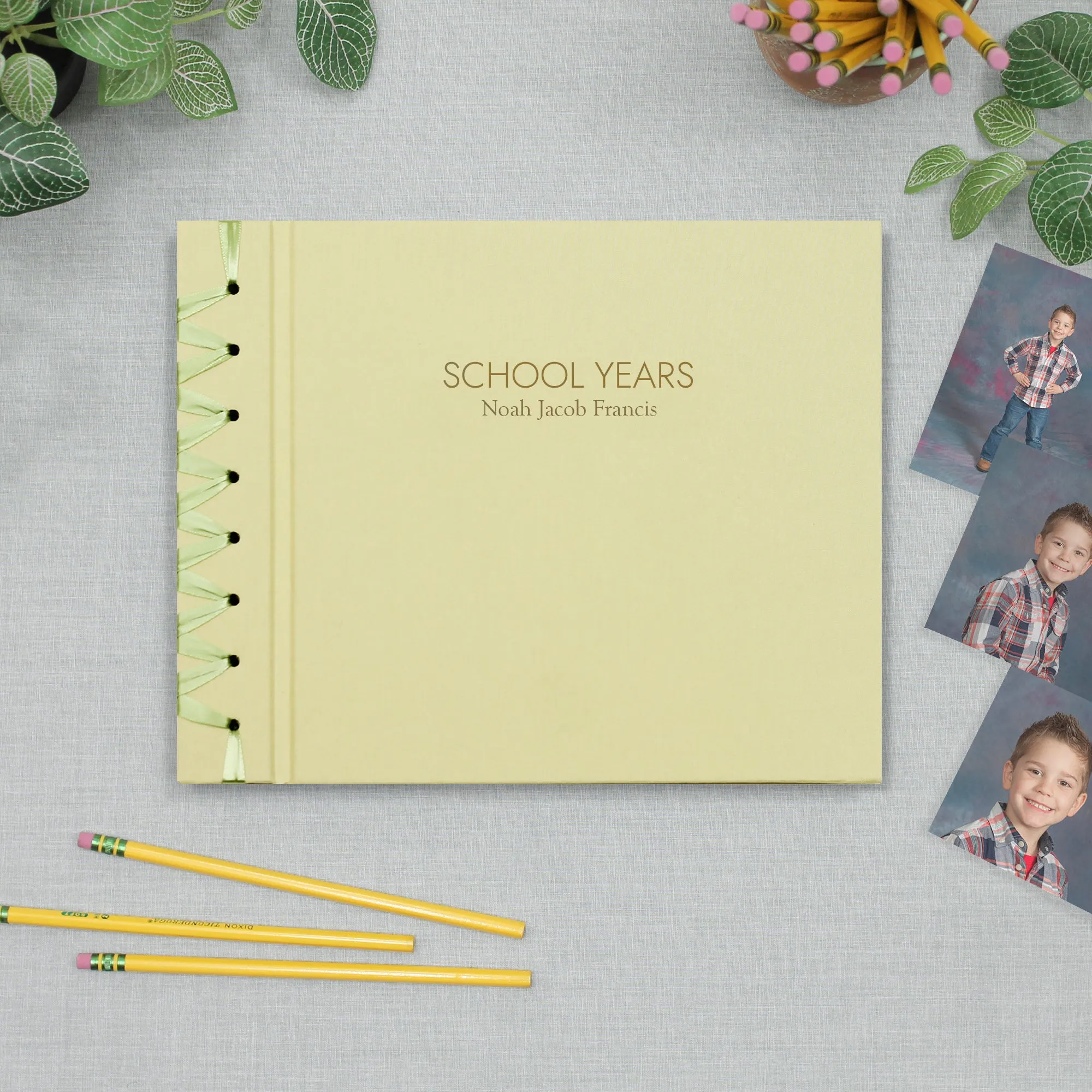 School Years Memory Album with Celery Cotton Cover