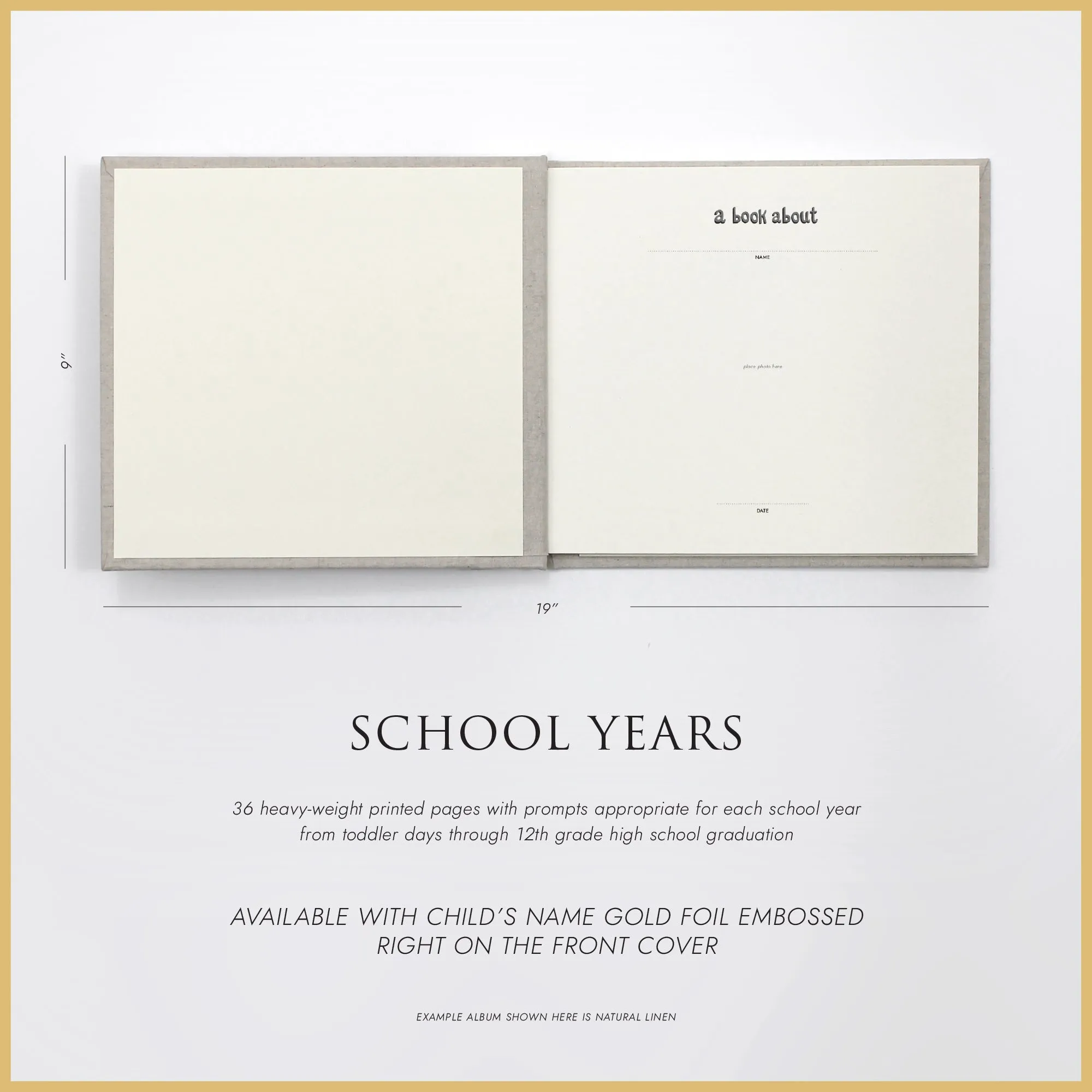 School Years Memory Album with Celery Cotton Cover