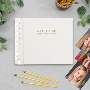 School Years Memory Album with Pearl Vegan Leather Cover