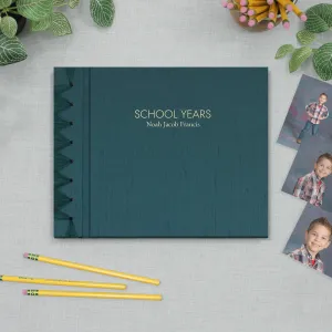 School Years Memory Album with Teal Silk Cover